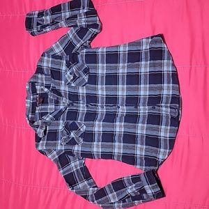 Plaid blue button down long sleeve